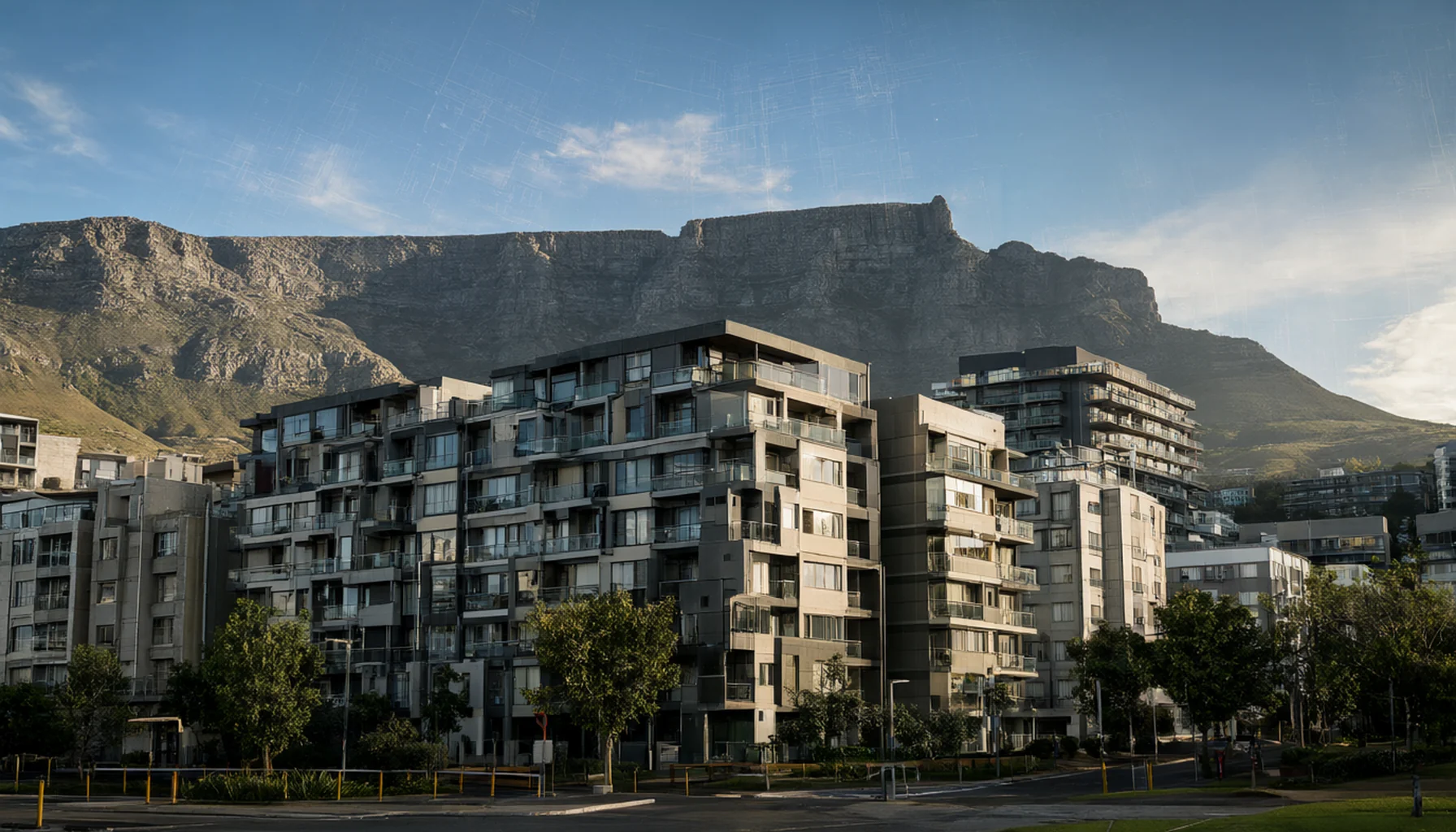 Cape Town residential skyline and property return calculation concept