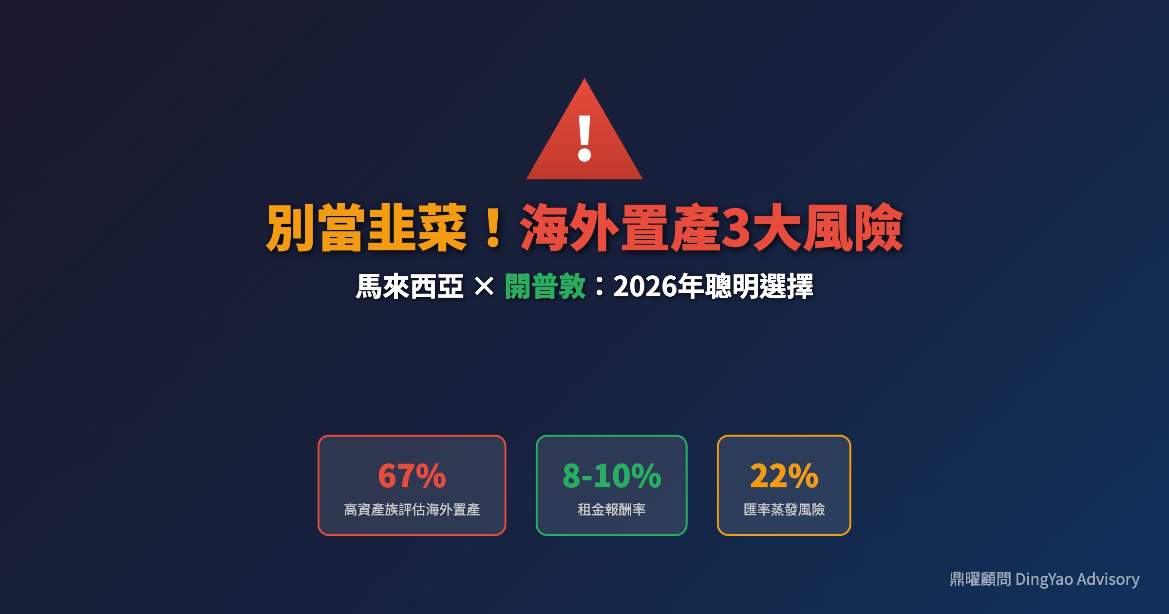 海外置產風險與東南亞投資